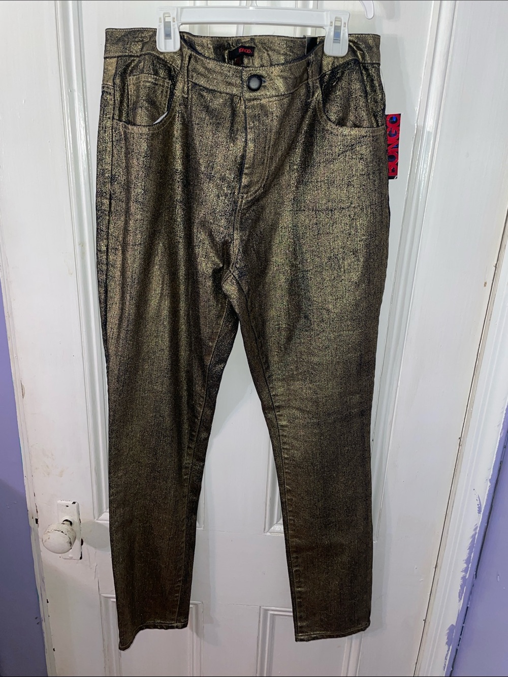 BONGO Metallic Gold Skinny Jeans